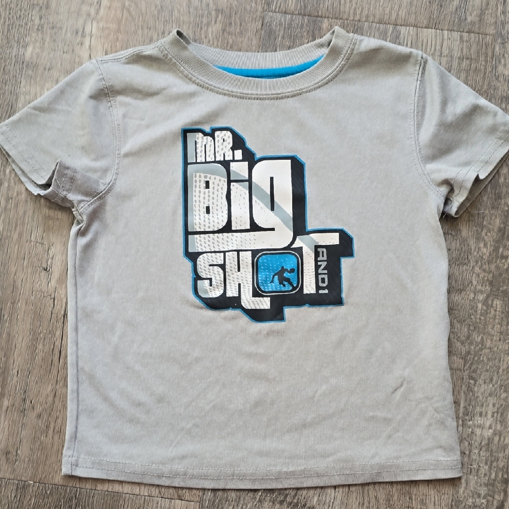 And1 Gray Short-Sleeve Tee with Mr. Big Shot Graphic - 24m